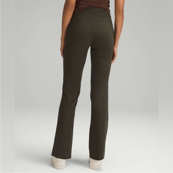 Lululemon Smooth Fit Pull-On High-Rise Pants Dark Olive Green Athleisure Women 4 - Picture 2 of 12